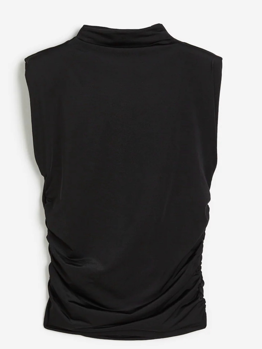 H&M Black Sleeveless Mock Neck Tank With Side Ruching